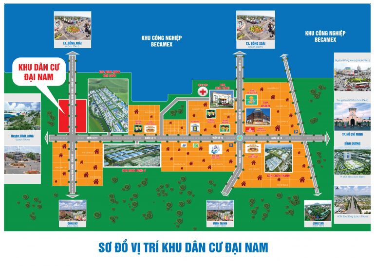 Vị trí khu dân cư Đại Nam Chơn Thành