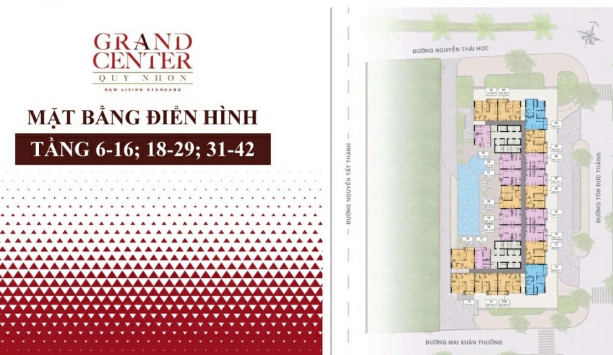 Mặt bằng căn hộ Grand Center Quy Nhơn