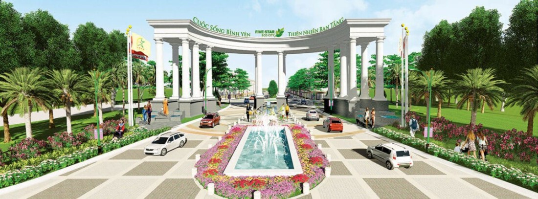 Cổng chính Khu đô thị sinh thái Five Star Eco City