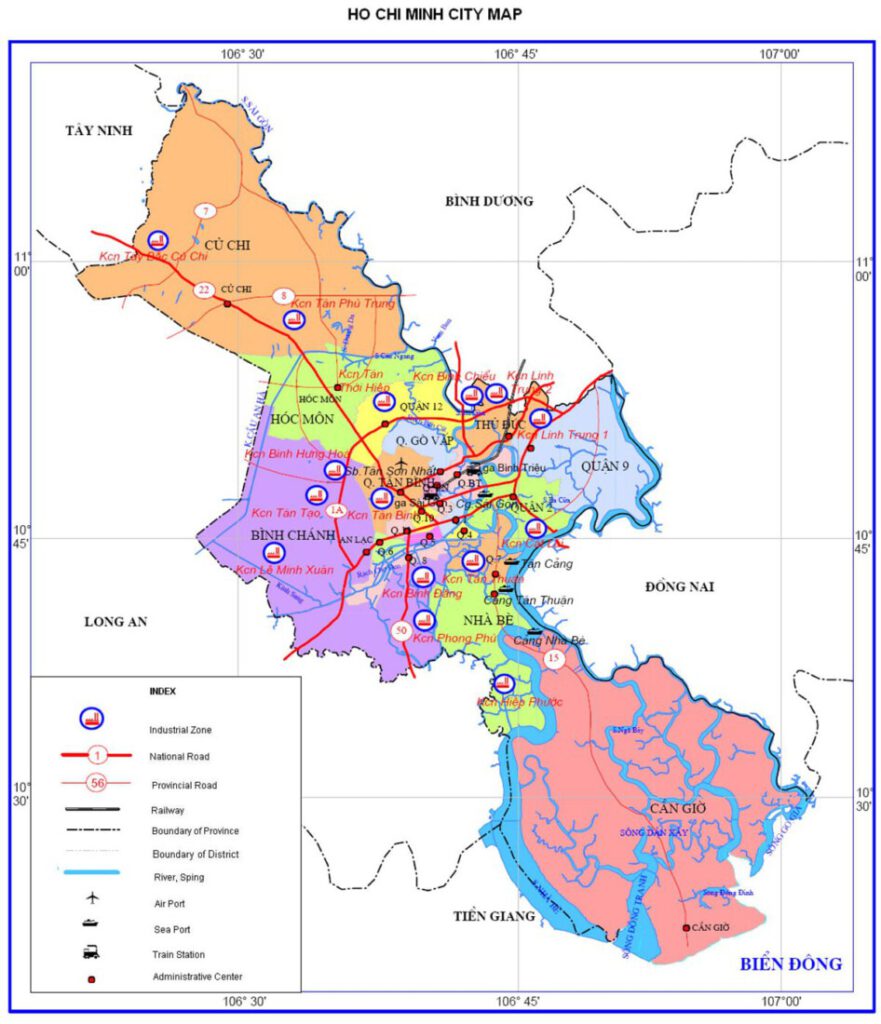 Bản đồ chi tiết Thành phố Hồ Chí Minh 2024: \