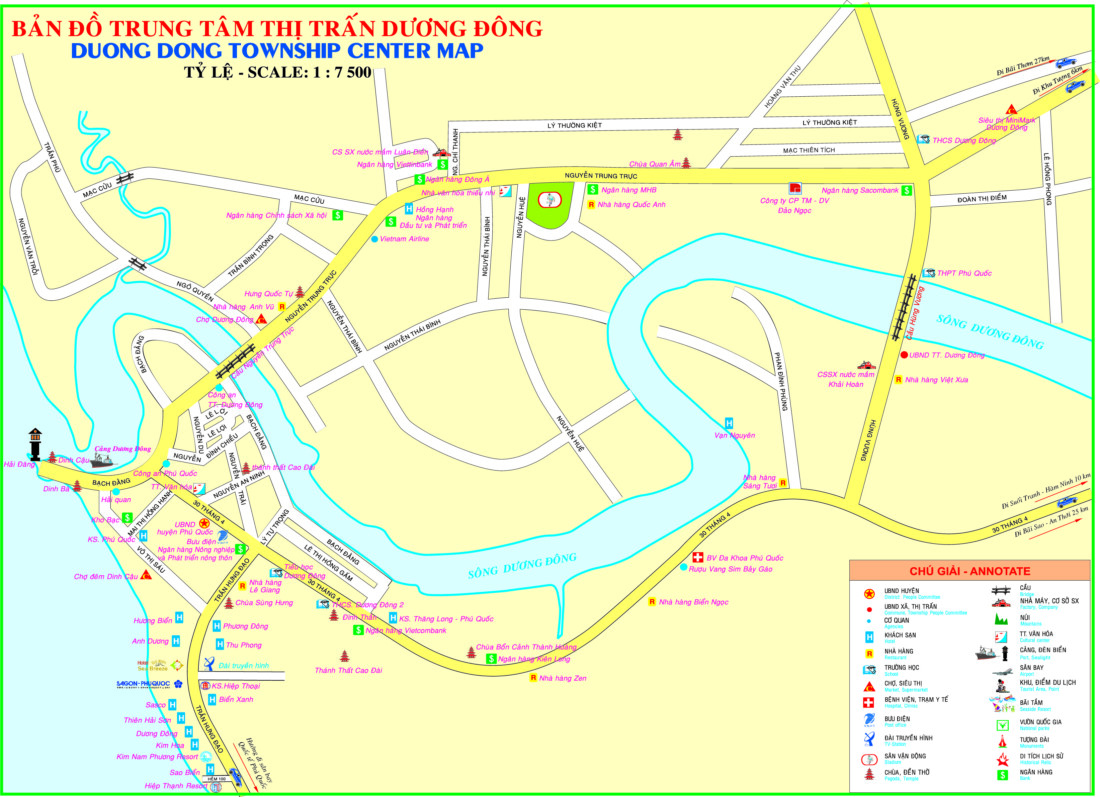 Bản Đồ quy hoạch Phú Quốc tại Thị trấn Dương Đông