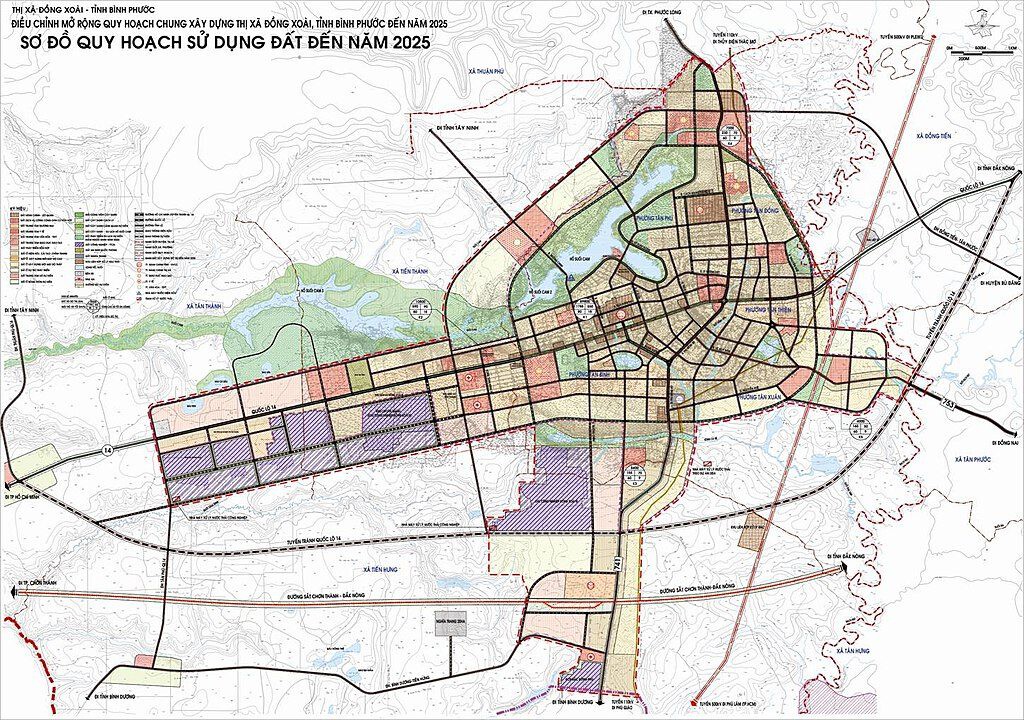 Bản đồ hành chính thành phố đồng xoài
