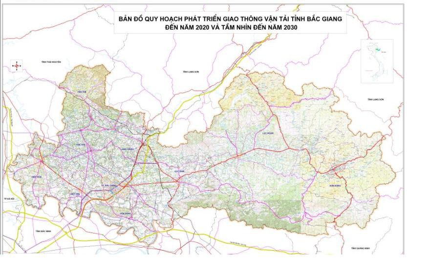 Bản đồ quy hoạch giao thông Bắc Giang