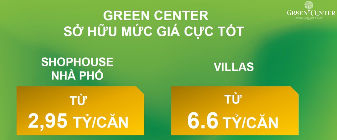 Giá bán Green Center