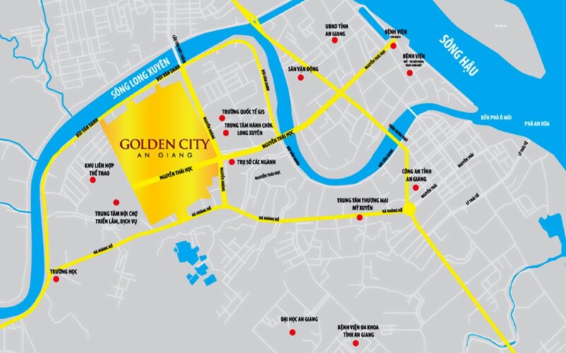Vị trí kết nối dự án Golden City An Giang