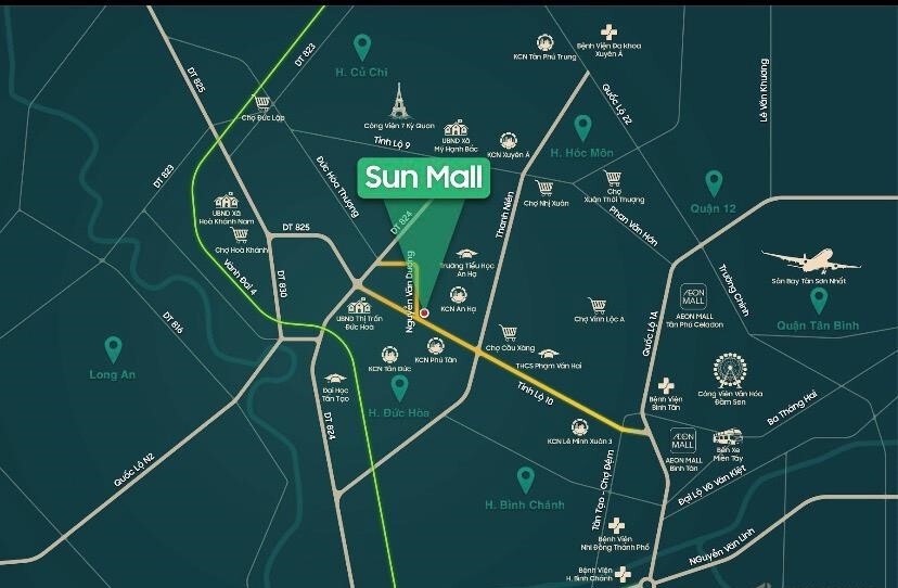 Vị trí dự án Sun Mall An Nông 6