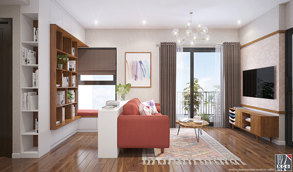 Thiết kế nội thất chung cư Vinhome Liễu Giai 75m2, chi phí 120 triệu
