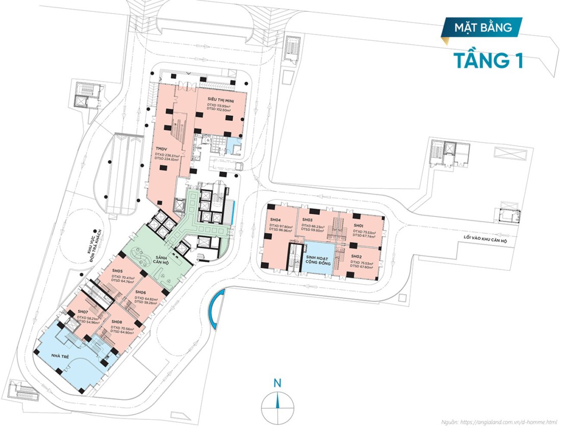 Mặt bằng tầng căn hộ D Homme quận 6