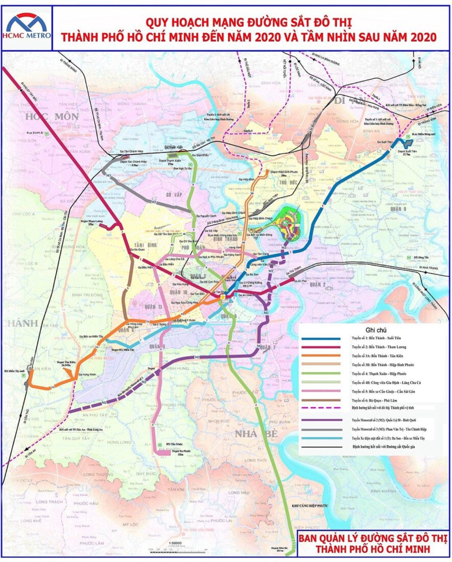 sơ đồ quy hoạch tuyến metro TPHCM