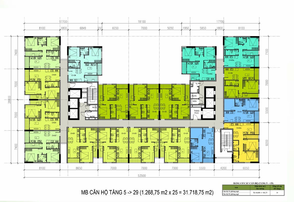 Mặt bằng Chung cư Green Land Bình An 8