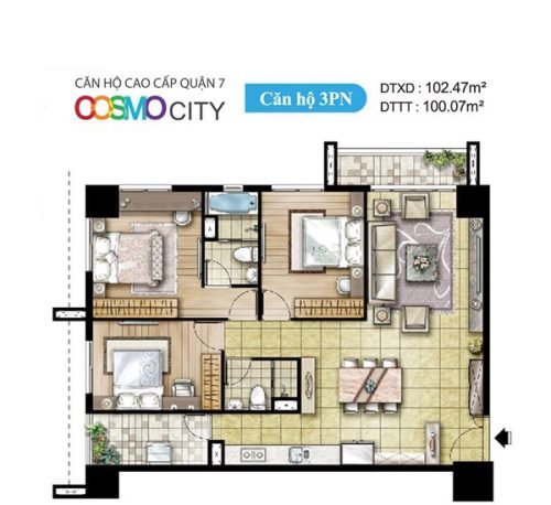 Thiết kế căn hộ Cosmo 4
