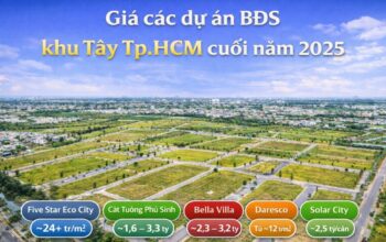 Giá các dự án BDS khu Tây TP.HCm cuối năm 2025